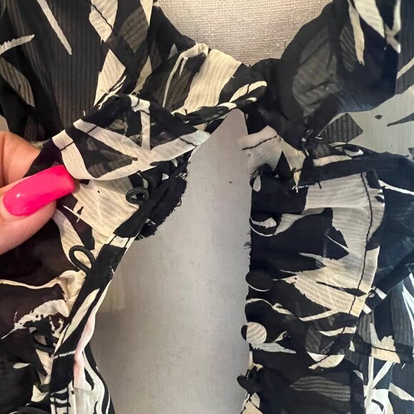 NWT Express Kimonos Sheer Long Line Brown & Tan Top or Cover Up Size M/L - Picture 3 of 14